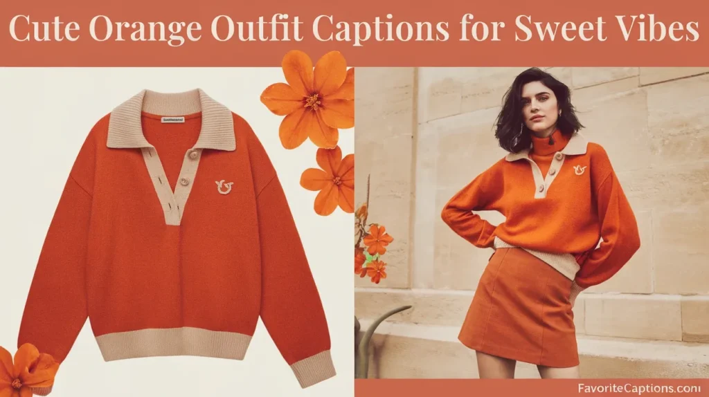 Cute orange outfit captions for sweet vibes