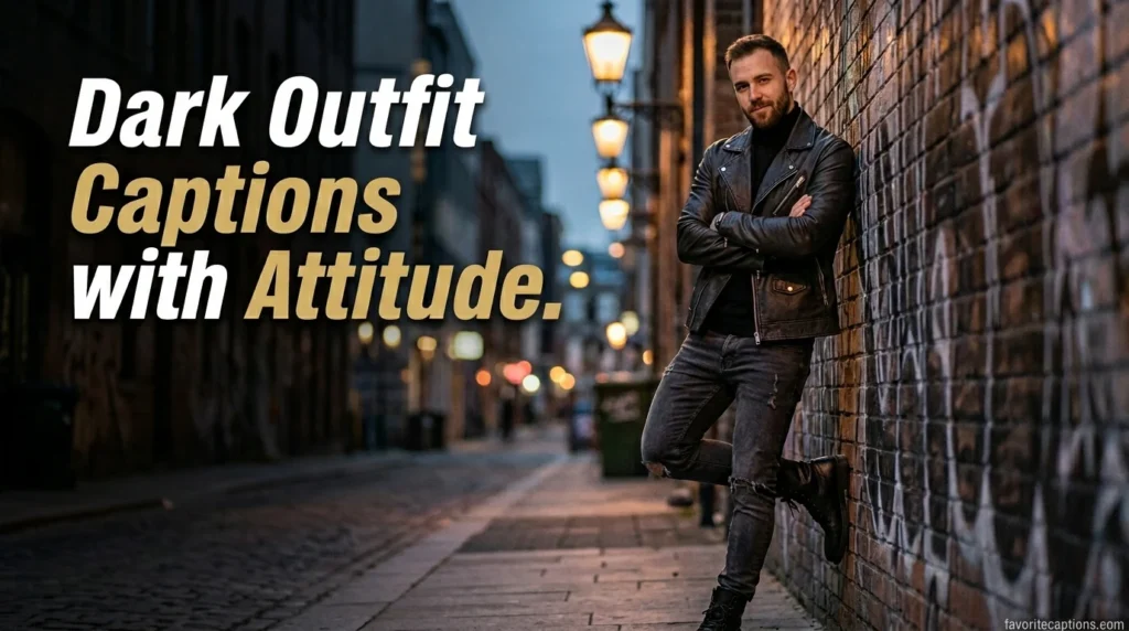 Dark Outfit Captions with Attitude