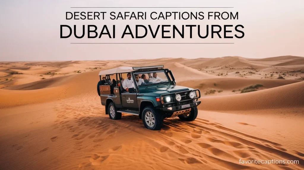 Desert safari captions from Dubai adventures
