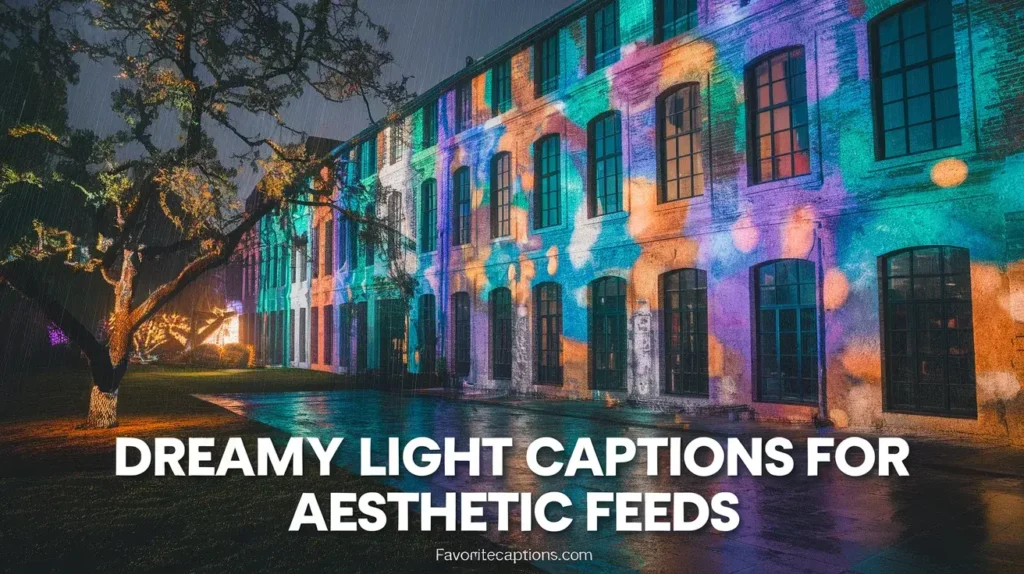 Dreamy light captions for aesthetic feeds