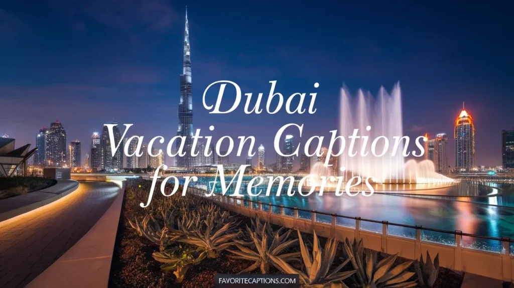 Dubai vacation captions for memories