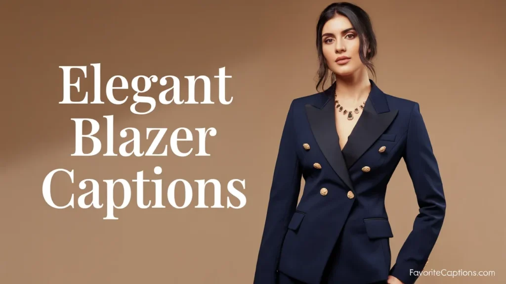Elegant blazer captions