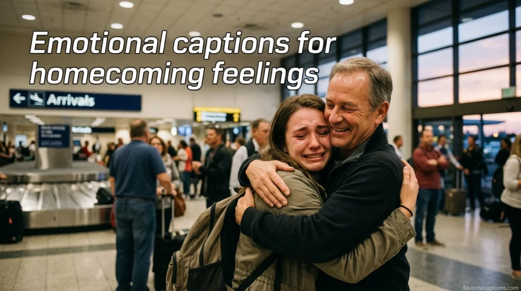 Emotional captions for homecoming feelings