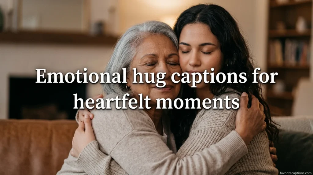Emotional hug captions for heartfelt moments