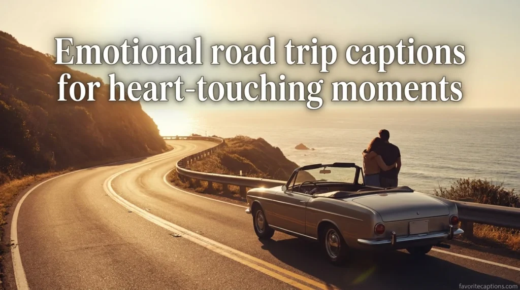 Emotional road trip captions for heart-touching moments