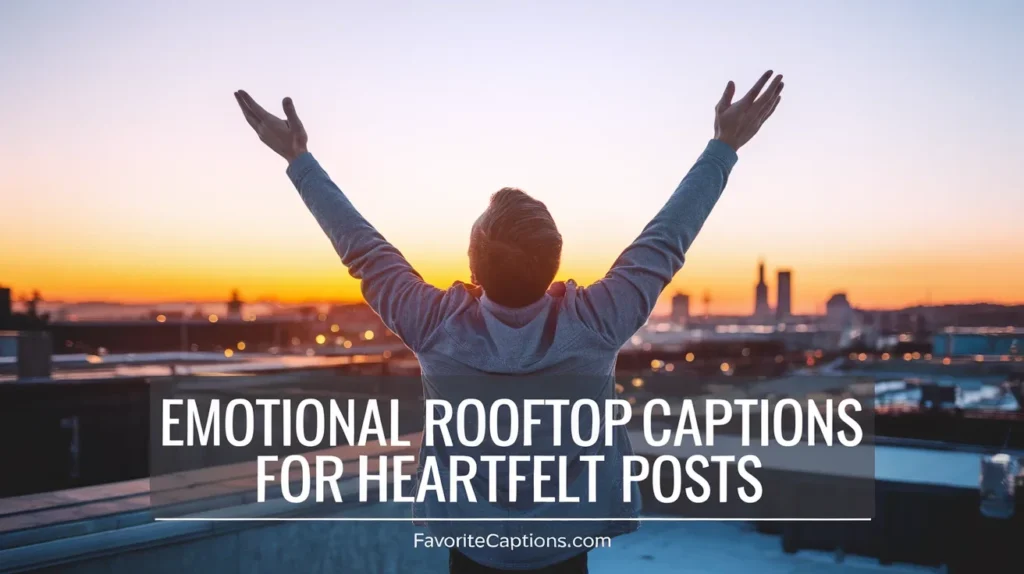 Emotional rooftop captions for heartfelt posts