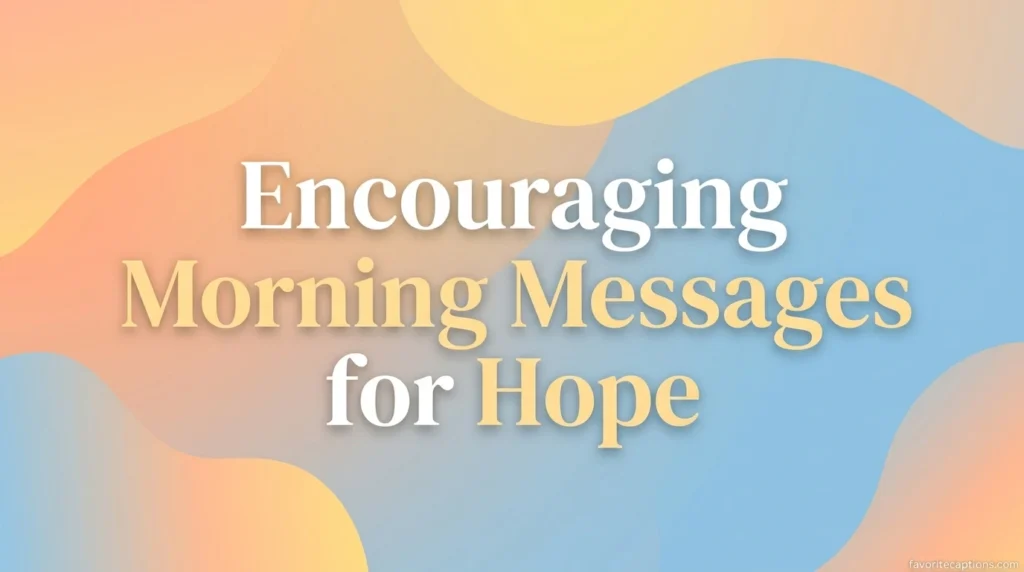 Encouraging Morning Messages for Hope