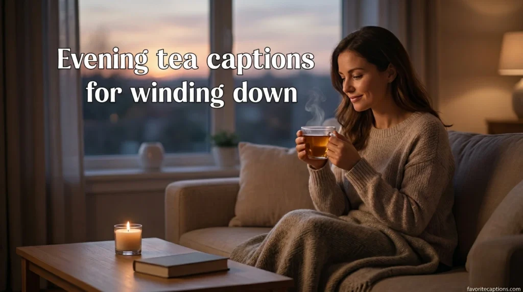 Evening tea captions for winding down