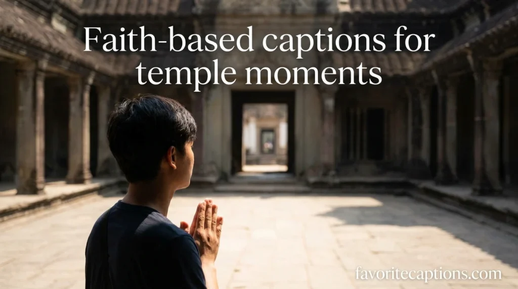 Faith-based captions for temple moments