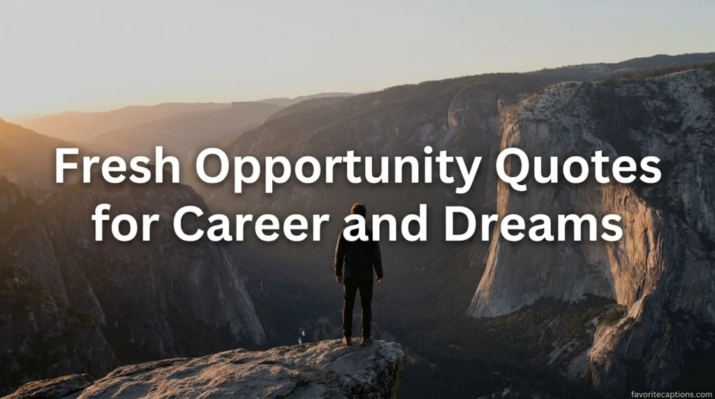 Fresh Opportunity Quotes for Career and Dreams