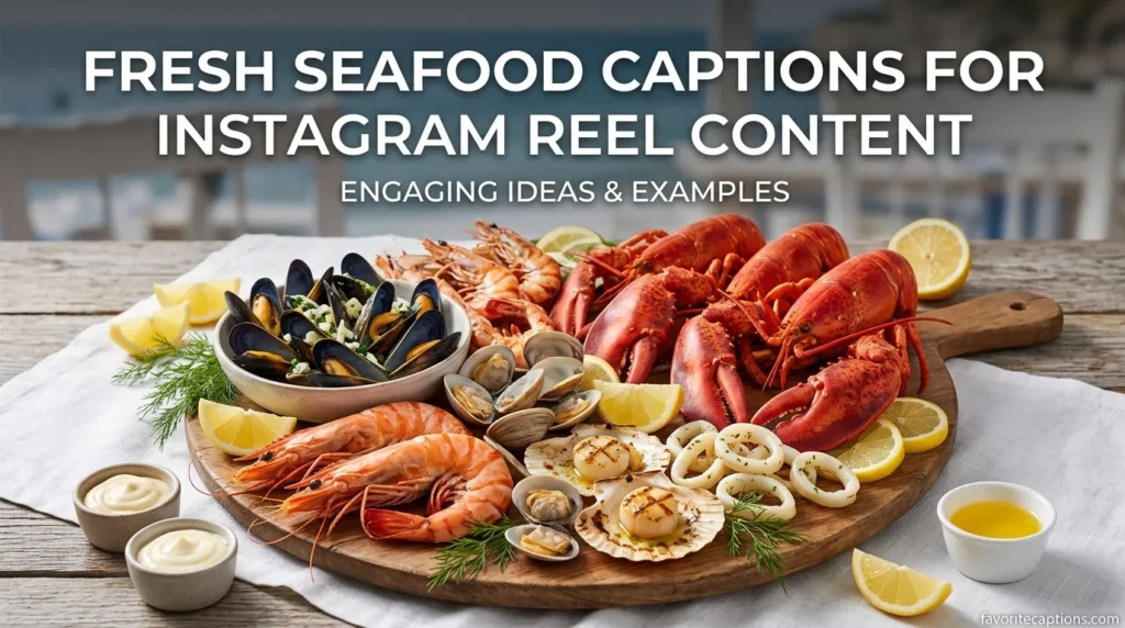 Fresh seafood captions for instagram reel content
