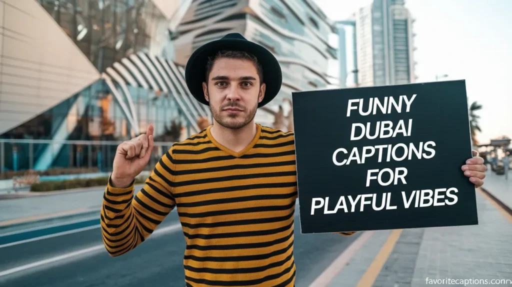 Funny Dubai captions for playful vibes