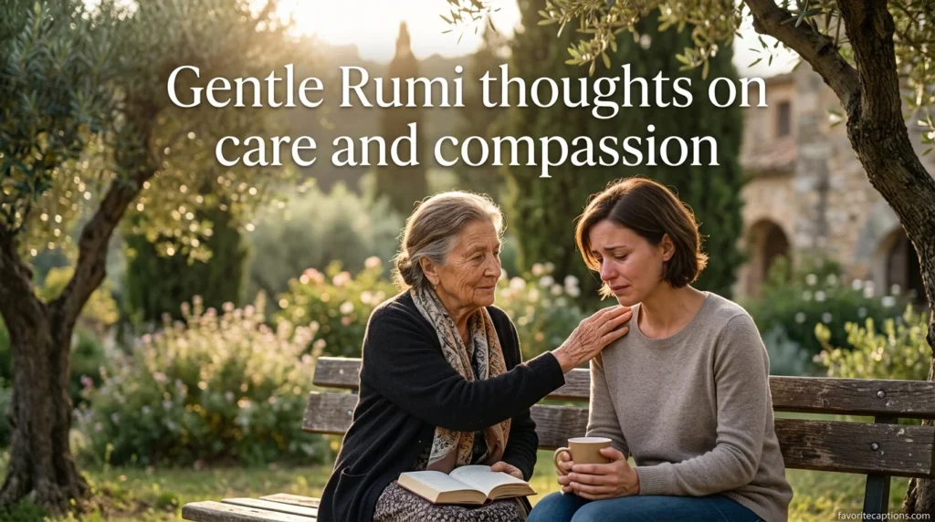 Gentle Rumi thoughts on care and compassion