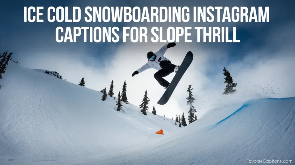 Ice cold snowboarding Instagram captions for slope thrill