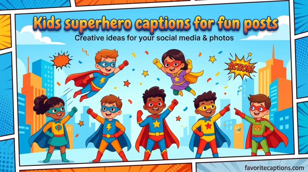 Kids superhero captions for fun posts