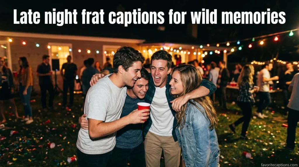Late night frat captions for wild memories