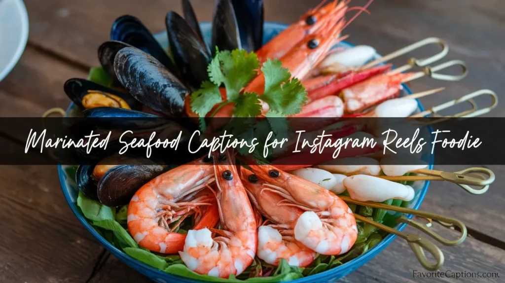 Marinated seafood captions for instagram reels foodie