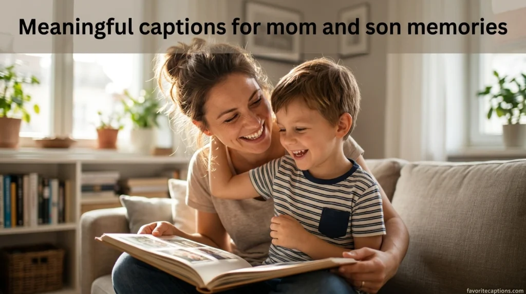 Meaningful captions for mom and son memories
