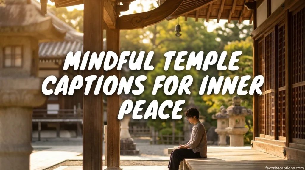 Mindful temple captions for inner peace