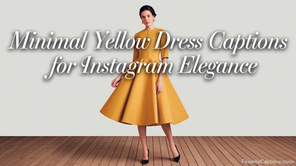 Minimal yellow dress captions for Instagram elegance
