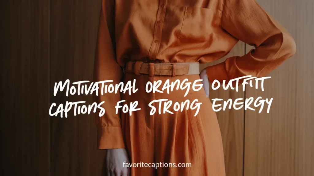 Motivational orange outfit captions for strong energy