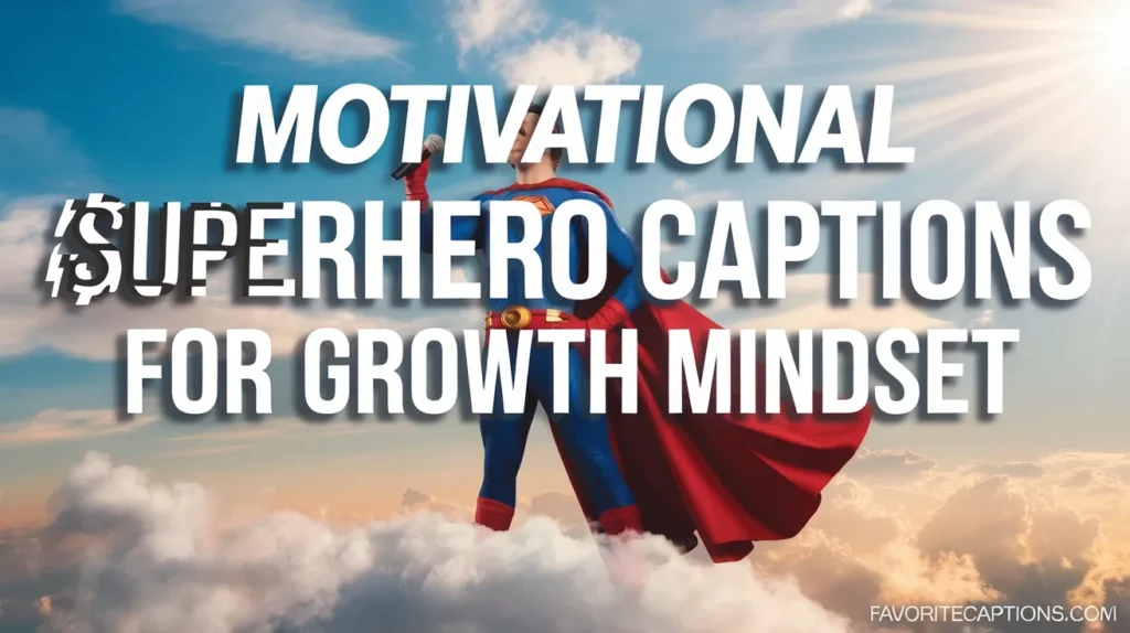 Motivational superhero captions for growth mindset