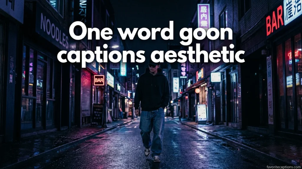 One word goon captions aesthetic