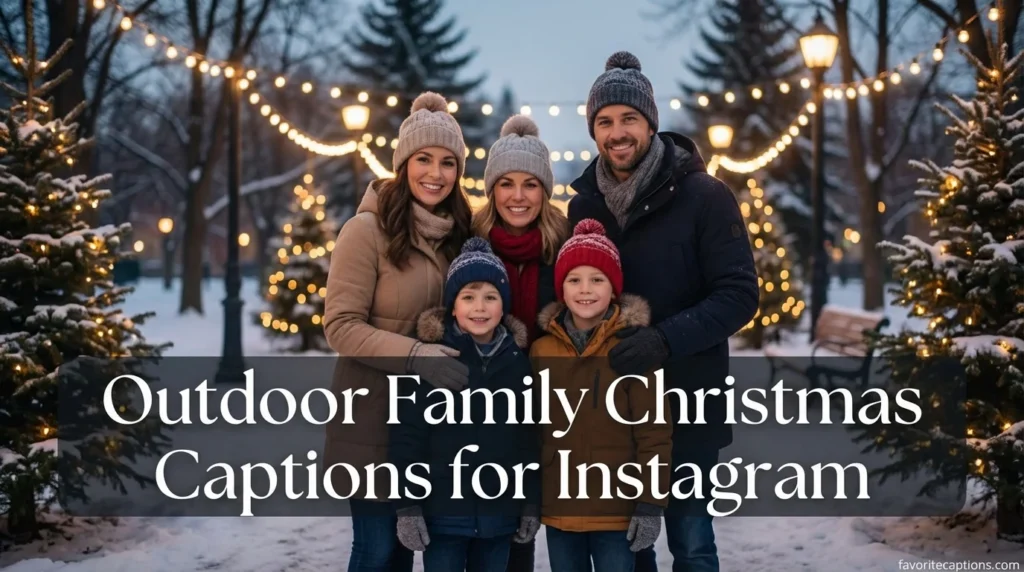 Outdoor Family Christmas Captions for Instagram