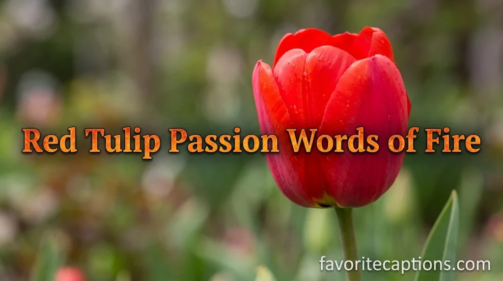 Red Tulip Passion Words of Fire