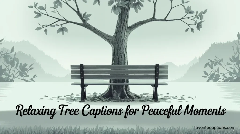 Relaxing tree captions for peaceful moments