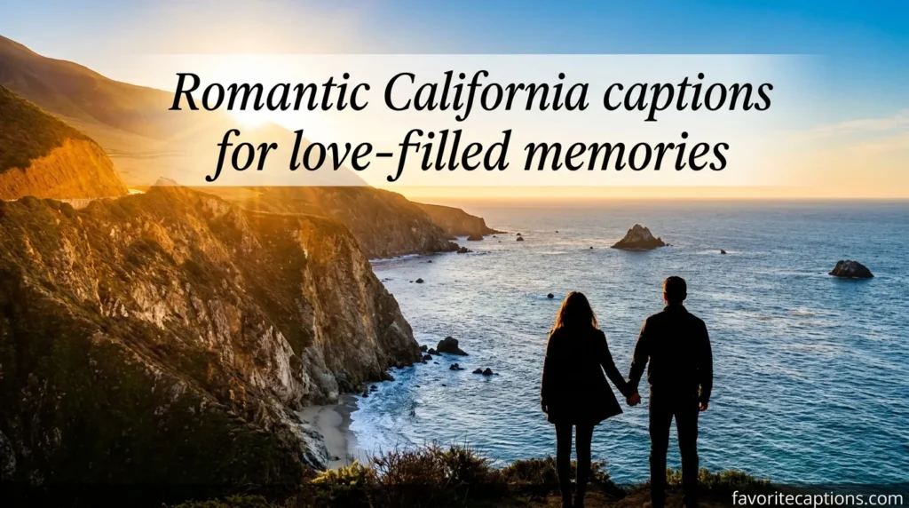 Romantic California captions for love-filled memories