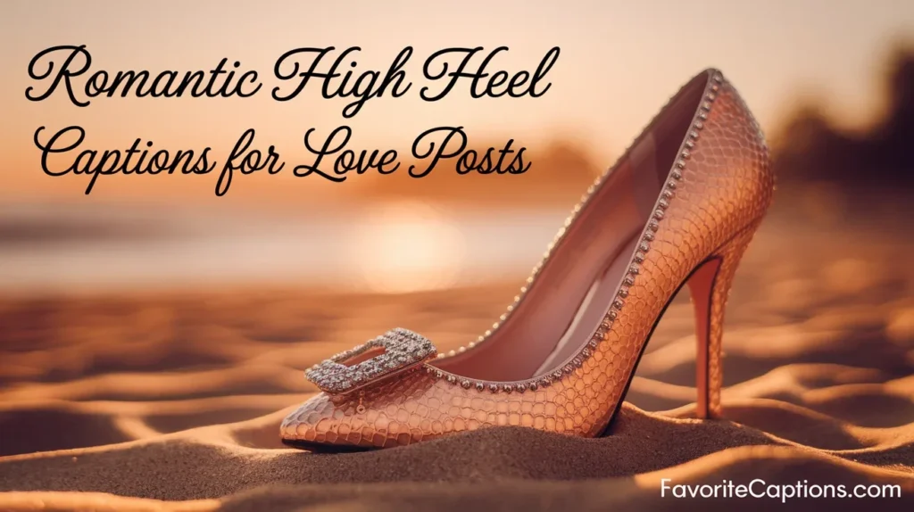 Romantic high heel captions for love posts