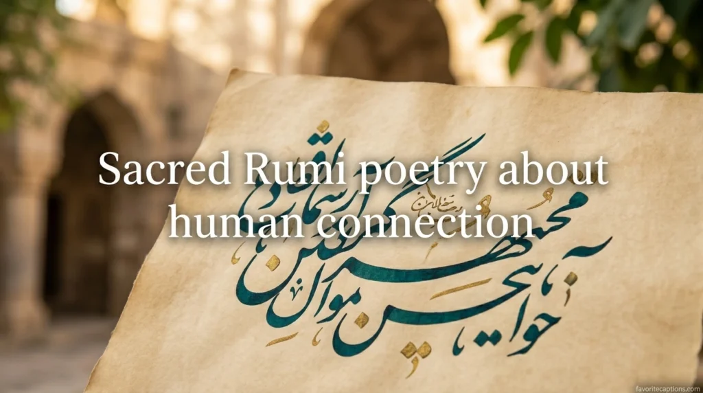Sacred Rumi poetry about human connection