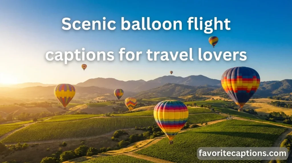 Scenic balloon flight captions for travel lovers