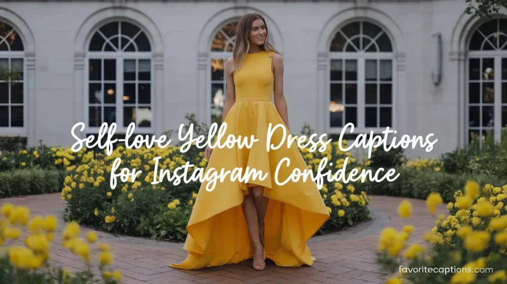 Self-love yellow dress captions for Instagram confidence