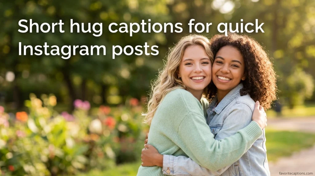 Short hug captions for quick Instagram posts
