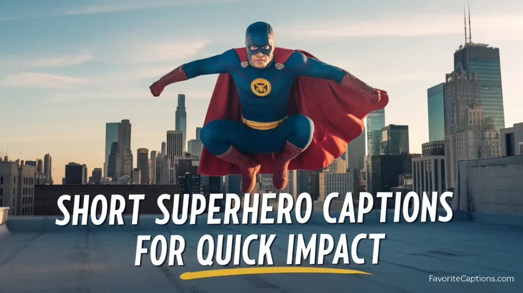 Short superhero captions for quick impact