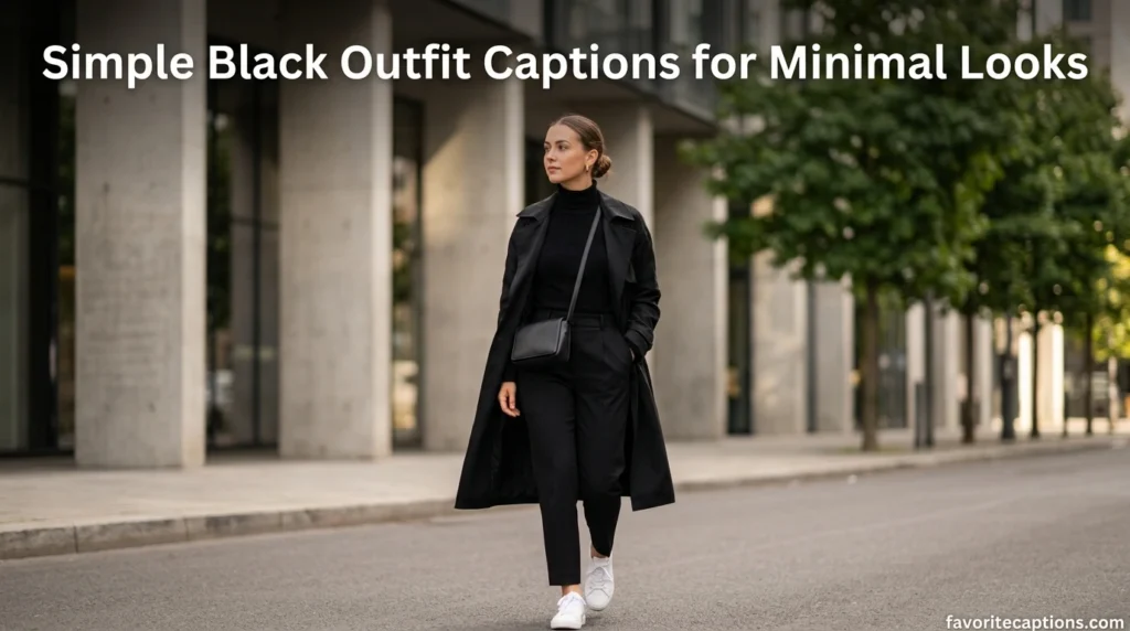 Simple Black Outfit Captions for Minimal Looks