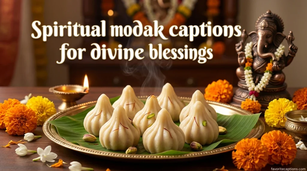 Spiritual modak captions for divine blessings