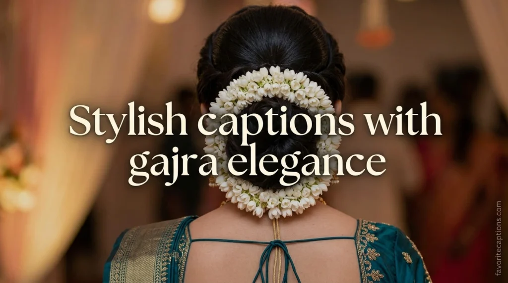 Stylish captions with gajra elegance
