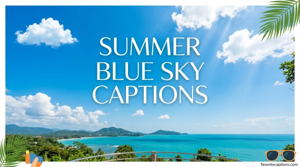Summer blue sky captions
