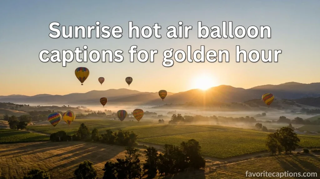 Sunrise hot air balloon captions for golden hour