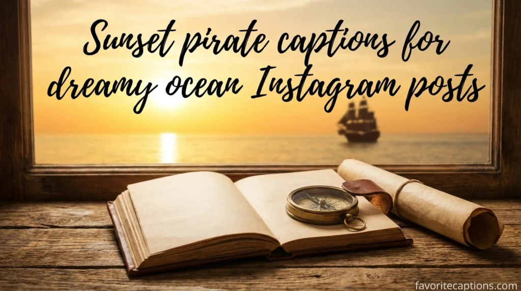 Sunset pirate captions for dreamy ocean Instagram posts
