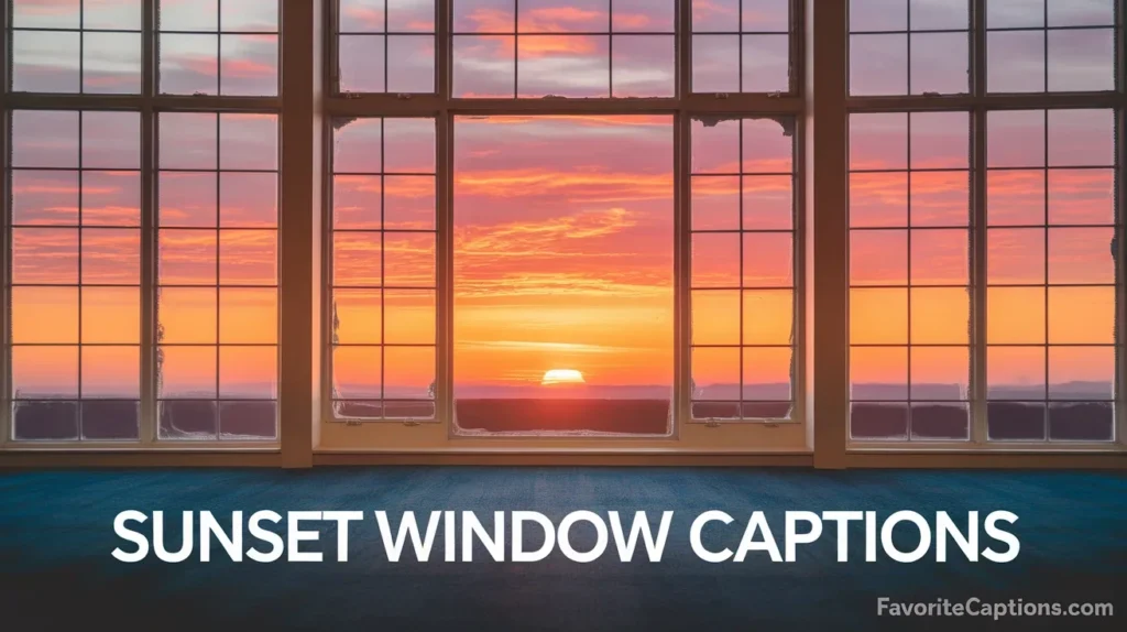 Sunset window captions