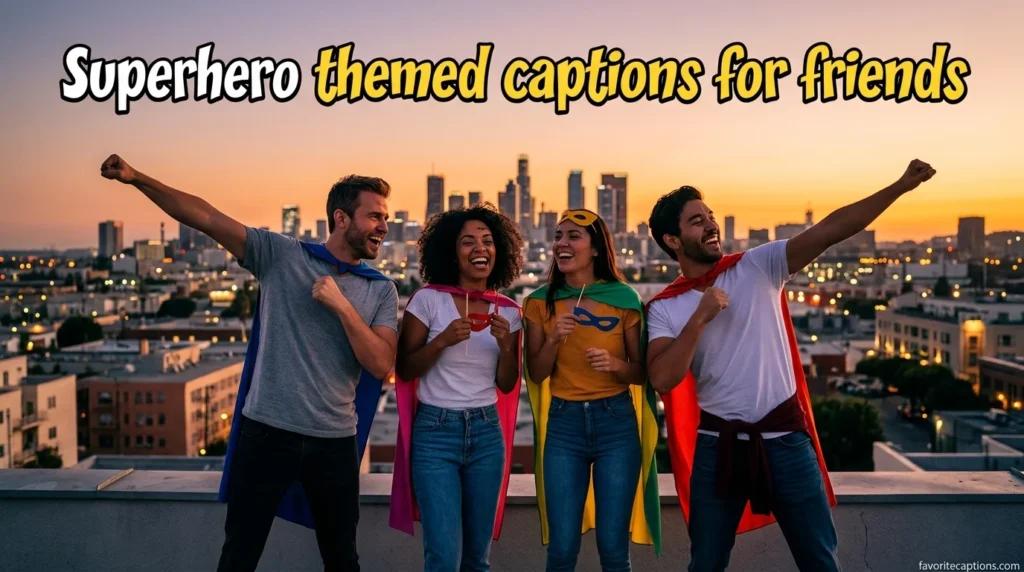Superhero themed captions for friends