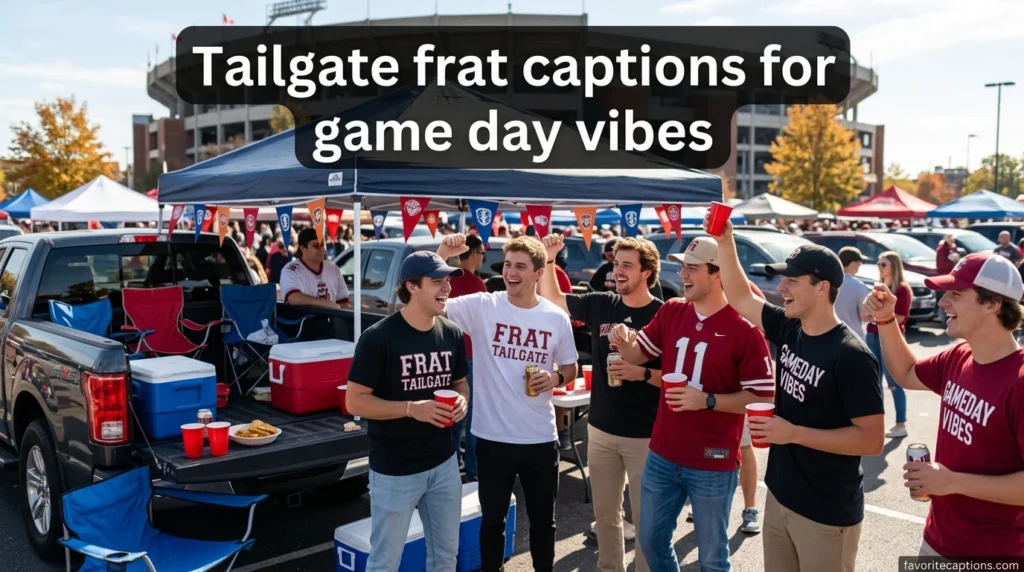 Tailgate frat captions for game day vibes
