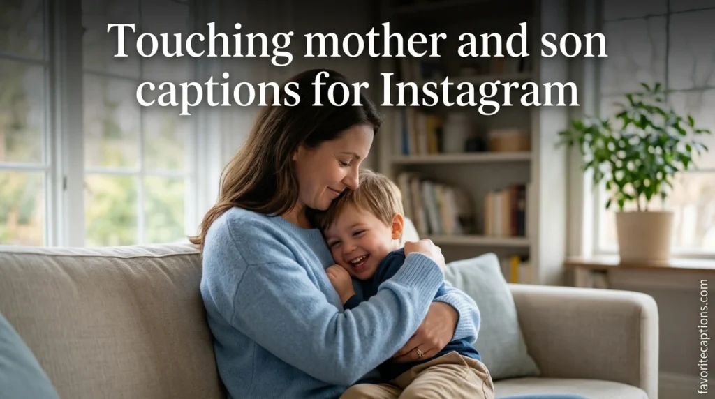 Touching mother and son captions for Instagram