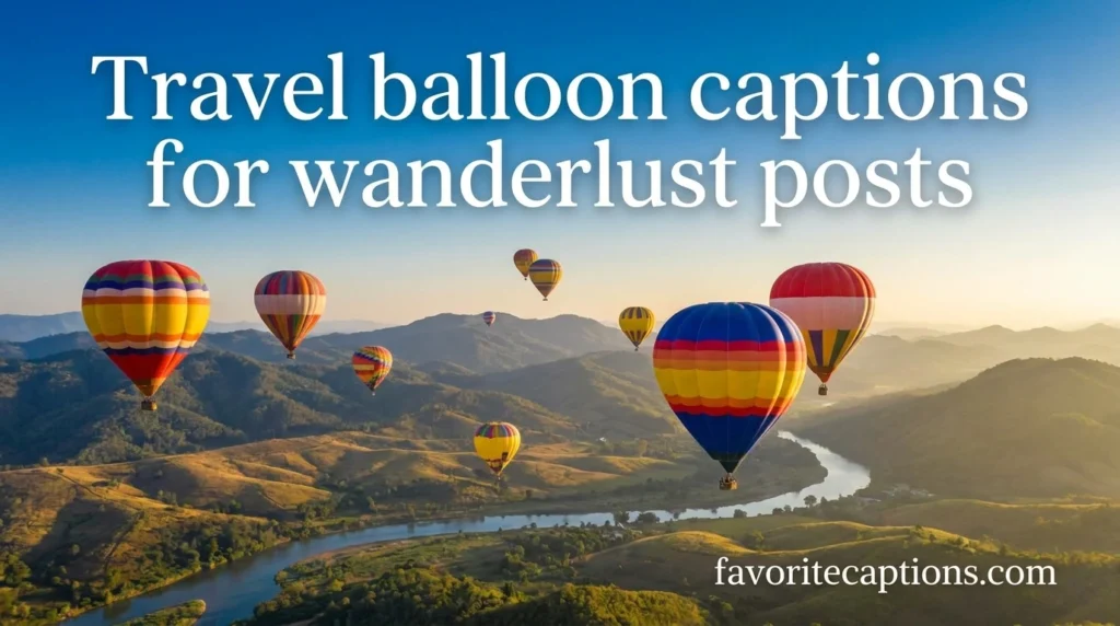 Travel balloon captions for wanderlust posts
