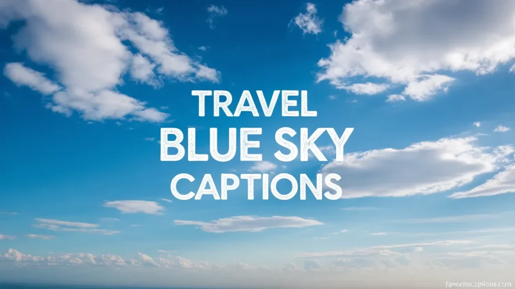 Travel blue sky captions