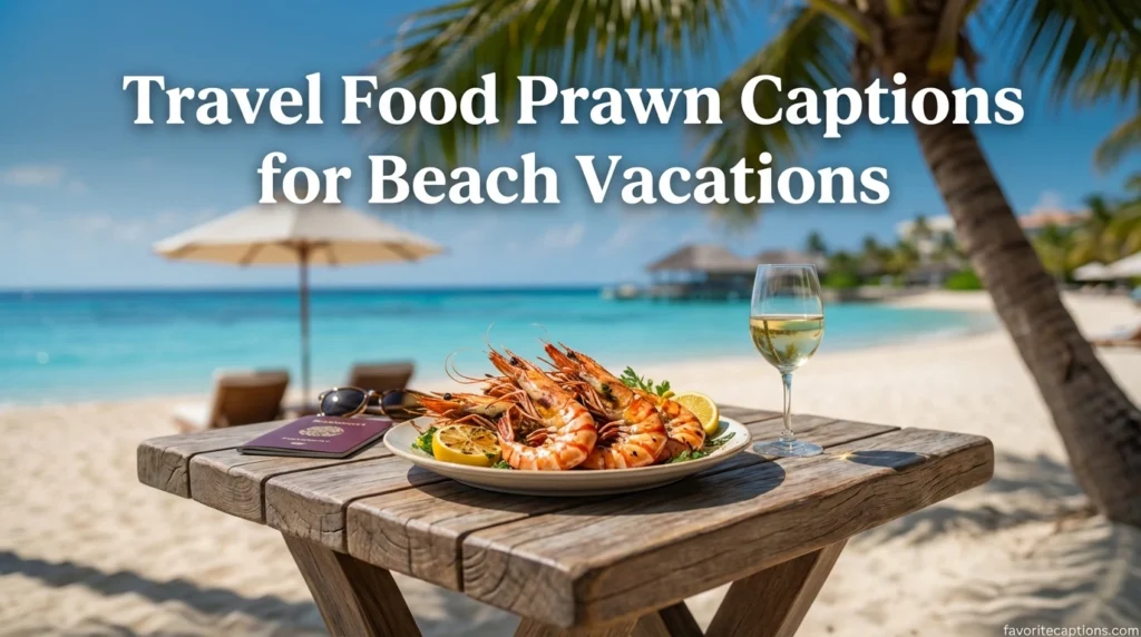 Travel Food Prawn Captions for Beach Vacations